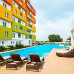 aurora apartments colorful residential building in accra